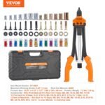 Rivet Nut Tool, 40.6cm Rivnut Tool Kit With 13PCS Metric And SAE Mandrels, 186PCS Rivet Nuts, Semi-auto Retraction - Image 2