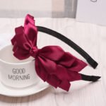 Korean Style Cute Hair Accessories Wholesale Women's Solid Color Bow Headband - Image 5