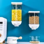 Kitchen Food Storage Easy Press Container Cereal Dispenser Wall Mounted Food Storage Box - Image 2