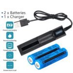 Li-ion Battery&Charger 3000mAh 3.7V Rechargeable Lithium Batteries USB Charger For Torch Flashlight - Image 5