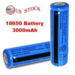 2Pcs Battery 3.7V Rechargerable Li-ion 3000mAh 18650 Batteries For Torch Flashlight Laser Headlamp