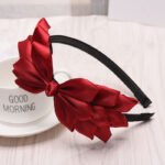 Korean Style Cute Hair Accessories Wholesale Women's Solid Color Bow Headband - Image 4