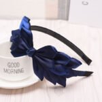 Korean Style Cute Hair Accessories Wholesale Women's Solid Color Bow Headband - Image 3