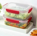 5 Pack Stackable Food Storage Containers Airtight & Leakproof Set Snap Lock Lids - Image 4