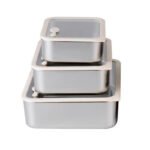 PUCOHOUSE Stainless Steel Food-Grade Storage Containers, Square Freezer And Refrigerator Organizers, Office Lunch Boxes