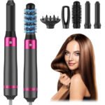 5 In 1 Hair Dryer Brush Kit, Blow Dryer Brush For Drying, Straightening, Volumizing, Curling And Styling Hair - 1000W - Gold - Image 7