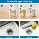 1pc Electric Spin Cleaning Brush,USB Rechargeable Handheld Kitch Cleaner Coldless Rotary Brush, Power Brush Bathroom Rechargeable Brush, Automatic Rotary Power Cleaning Brush For Cleaning - Image 6