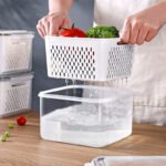 Double-layer Draining Plastic Food Storage Container Set - Image 3