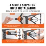 Rivet Nut Tool, 40.6cm Rivnut Tool Kit With 13PCS Metric And SAE Mandrels, 186PCS Rivet Nuts, Semi-auto Retraction - Image 6