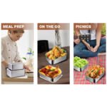 PUCOHOUSE Stainless Steel Food-Grade Storage Containers, Square Freezer And Refrigerator Organizers, Office Lunch Boxes - Image 4