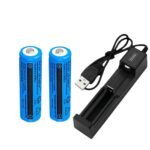 Li-ion Battery&Charger 3000mAh 3.7V Rechargeable Lithium Batteries USB Charger For Torch Flashlight - Image 3
